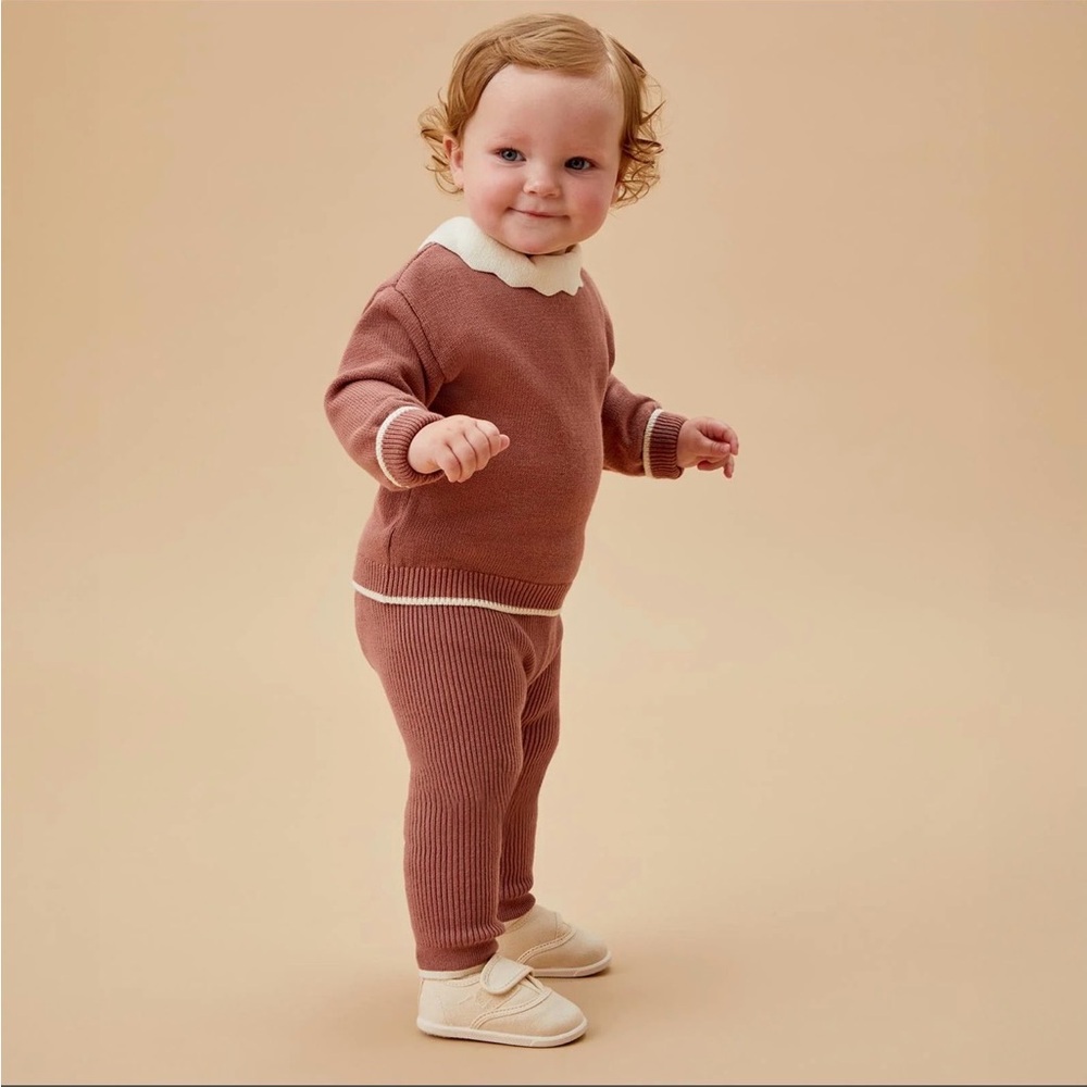 MORI Collared Knitted Sweater & Leggings